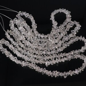 Natural White Herkimer Diamond Nuggets Beads, 9-13 MM Raw Herkimer Gemstone Beads, 16 Inch Herkimer Diamond Rough Beads
