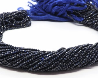 AAA Natürliche Blauer Saphir Mikro Facettierte Rondell Perlen, 2 MM Saphir Perlen, 13-Zoll-Blauer Saphir Facettierte Rondell Perlen