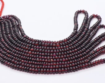 AAA Rhodolite Garnet Smooth Rondelle Necklace 4-5 MM Garnet Plain Rondelle 16" Garnet Wholesale Bead Natural Rhodolite Garnet Gemstone Beads