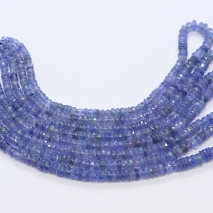 Cuentas redondas facetadas de tanzanita natural AAA, cuentas de piedras preciosas de tanzanita de 4,5-7 mm, cuentas redondas facetadas de tanzanita de 16 pulgadas para la fabricación de joyas