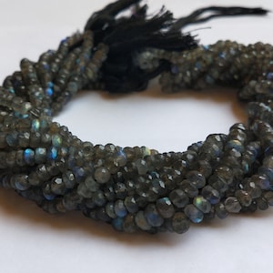 AAA Natural 13 Inch Labradorite Faceted Rondelle Beads, Labradorite Beads Faceted Labradorite, 4.5-5 MM Rondelle Beads,