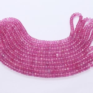 AAA gefacetteerde roze topaaskralen, 5,5-6,5 mm roze topaas rondelle kralen, roze topaas edelsteenkralen, streng roze topaas gefacetteerde kralen