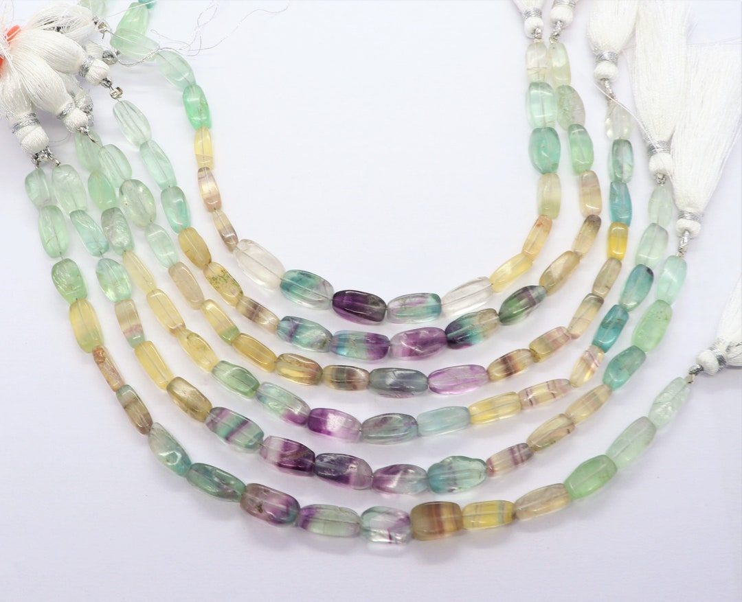 AAA 469.60 Carat Natural Untreated Multicolor Fluorite Bead Necklace - 5 Strand, Gemstone