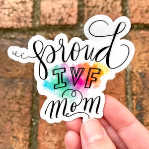 Pegatina de FIV, pegatina de "Mamá orgullosa de FIV", regalo de FIV, paquete de cuidados, infertilidad, regalo para mamá, regalo de transferencia, día de la transferencia, pegatina, calcomanía para auto, mamá de FIV