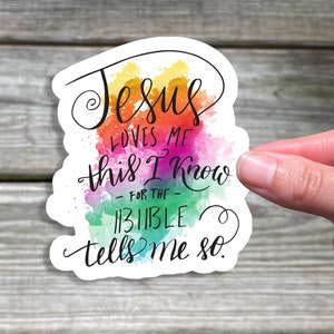 Jesus Sticker for Kids, Jesus Loves Me, Bible Sticker for Children, Christian Sticker, Planner Sticker, Christian Gift, Faith Sticker