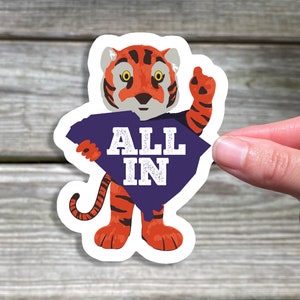 Tiger-Aufkleber, All-In-Aufkleber, South Carolina, Universitäts-Aufkleber, Tiger-Aufkleber, Fußballaufkleber, Wasserflasche-Aufkleber