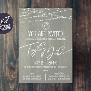 Couples Shower Invitation, Rustic Shower Invitation, Wedding Shower, Outdoor Shower, Sage Invitation, Fall Bridal Shower Invitation