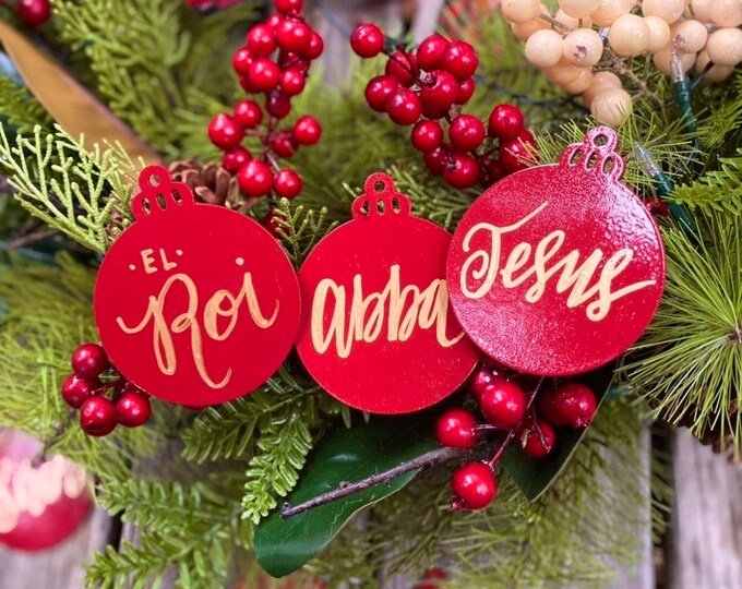 Christmas Ornament Set, Names of God, Names of Jesus Ornaments