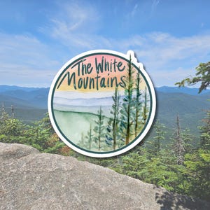 White Mountains, NH Sticker - Waterproof vinyl