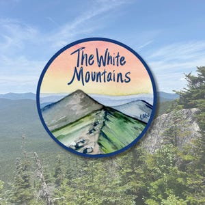 White Mountains Sticker - Waterproof vinyl