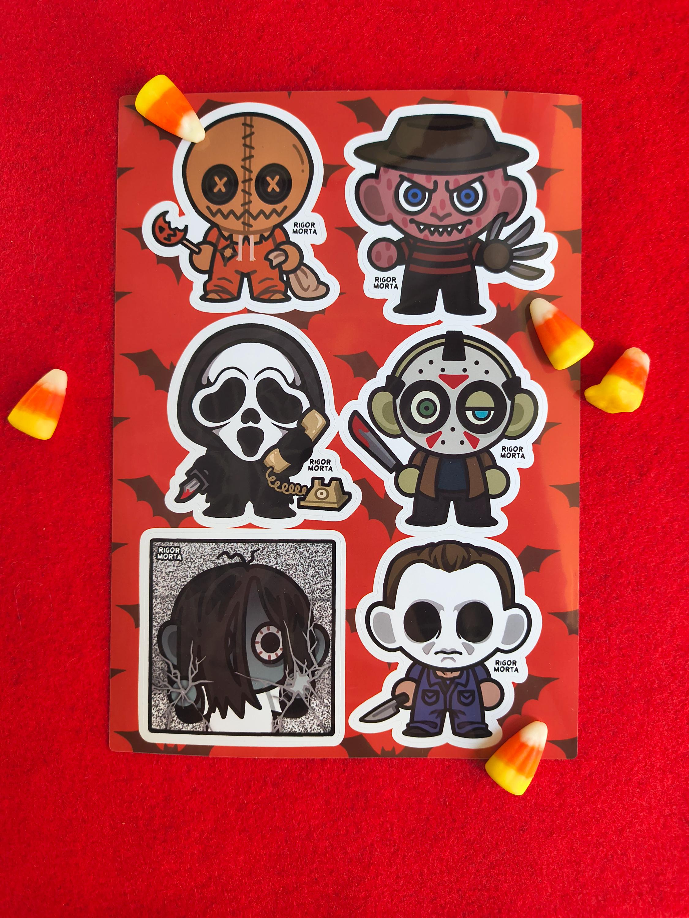 Mini Slasher Sticker Spooky Slasher Sticker Sheet | Horror Themed Vinyl Kiss-cut Stickers - Etsy