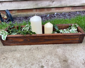 Reclaimed Wood Table Centrepiece - Window Trough - Rustic Planter - Dining Table Centrepiece - Upcycled House Decor