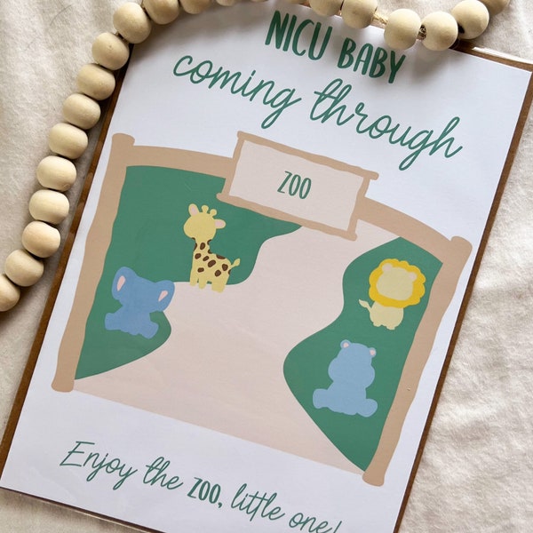 NICU Baby Coming Through - Zoo Day Card