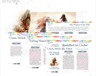 La mujer del pozo - Los Evangelios - Juan / Diario bíblico imprimible - Diario de arte - Devocional - Descarga digital