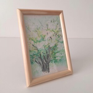 Susino in fiore. Dipinto ad acquerello originale fatto a mano.