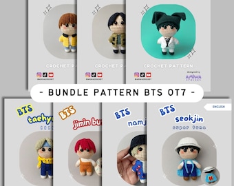 BUNDLE PDF : BTS All Member Ot7 , Chibi Crochet Pattern - Etsy