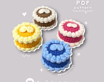 PDF : Mini Cake Crochet Pattern with Video Tutorial, Fruit Crochet Pattern, Beginner Crochet Pattern, Banana Crochet Pattern Tutorial