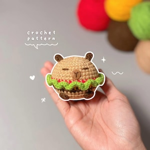 PDF : Capyburger Capybara Crochet Pattern, Animal Crochet Pattern, Beginner Crochet Pattern by Amiwa Crochet