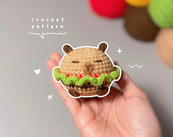 PDF: Schema all'uncinetto Capyburger Capybara, Schema per animali all'uncinetto, Schema per principianti all'uncinetto di Amiwa Crochet