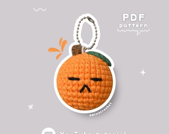 PDF: Schema all'uncinetto Tangerine Yoongi con video tutorial, schema all'uncinetto per frutta, schema all'uncinetto per principianti, tutorial schema all'uncinetto per banana
