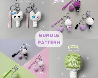 BUNDLE PATTERN : K-pop Lightstick Crochet Bts, Nct, NewJeans, ArmyBomb, NeoBong, BinkyBong