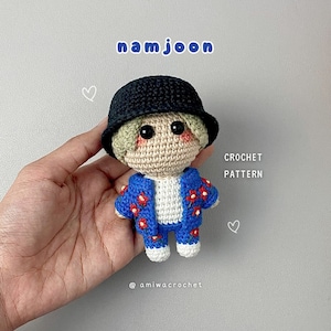 PDF : NAMJOON Flower Version, BTS Crochet Pattern, Kpop Amigurumi Pattern, Chibi Crochet Pattern