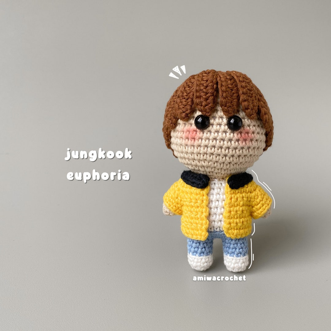 PDF : JUNGKOOK ユーフォリア BTS かぎ針編みパターン、Kpop