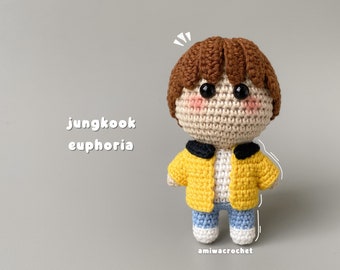 PDF : JUNGKOOK ユーフォリア BTS かぎ針編みパターン、Kpop