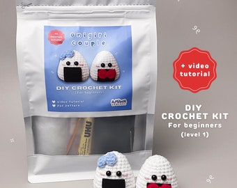 DIY Crochet Kit Onigiri by AmiwaCrochet / Cochet kit for beginners / DIY amigurumi kits / Crochet for beginners