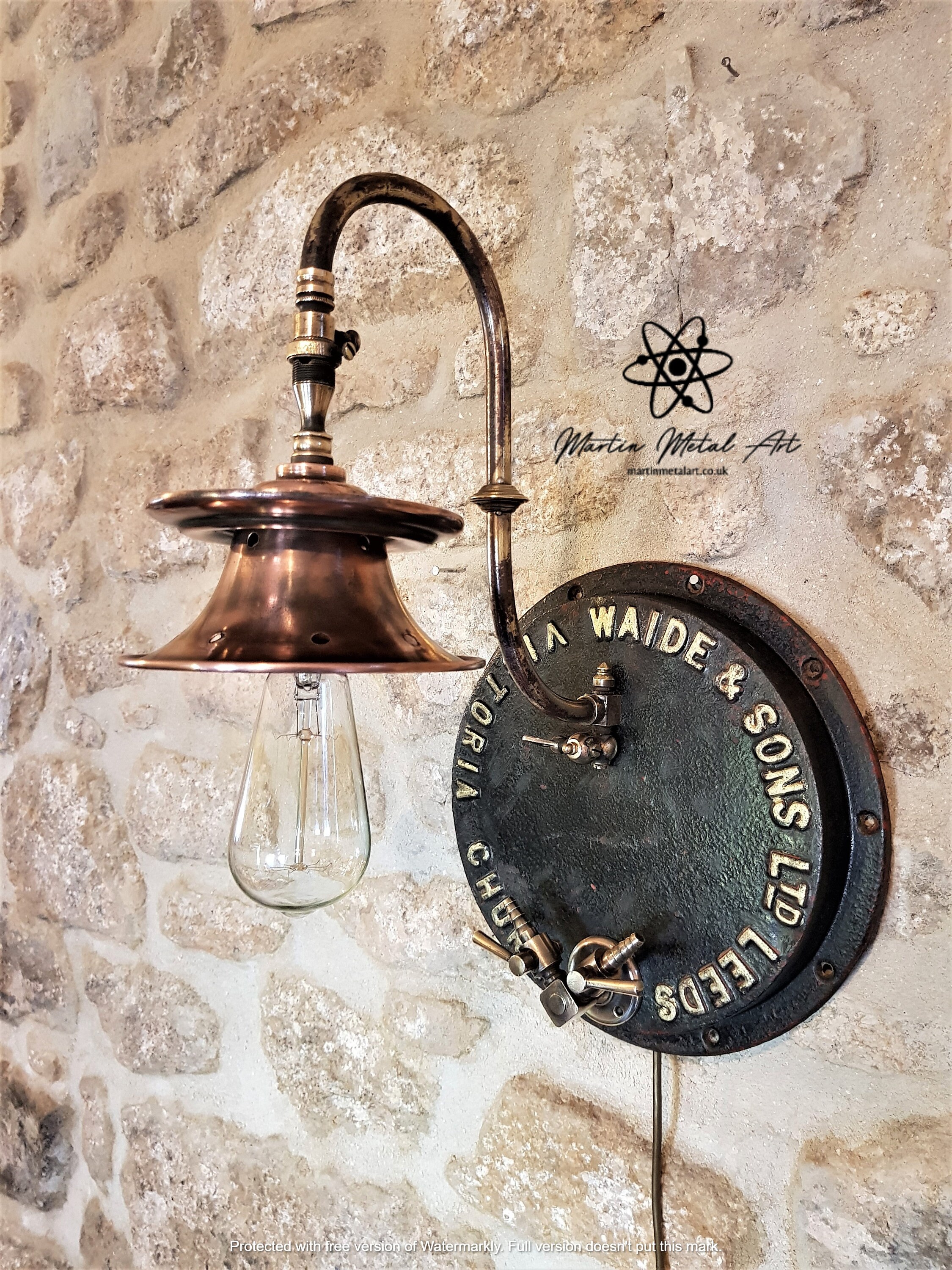 The Butter Churn Wall Lamp Waide & Sons Leeds Industrial Lamp Etsy