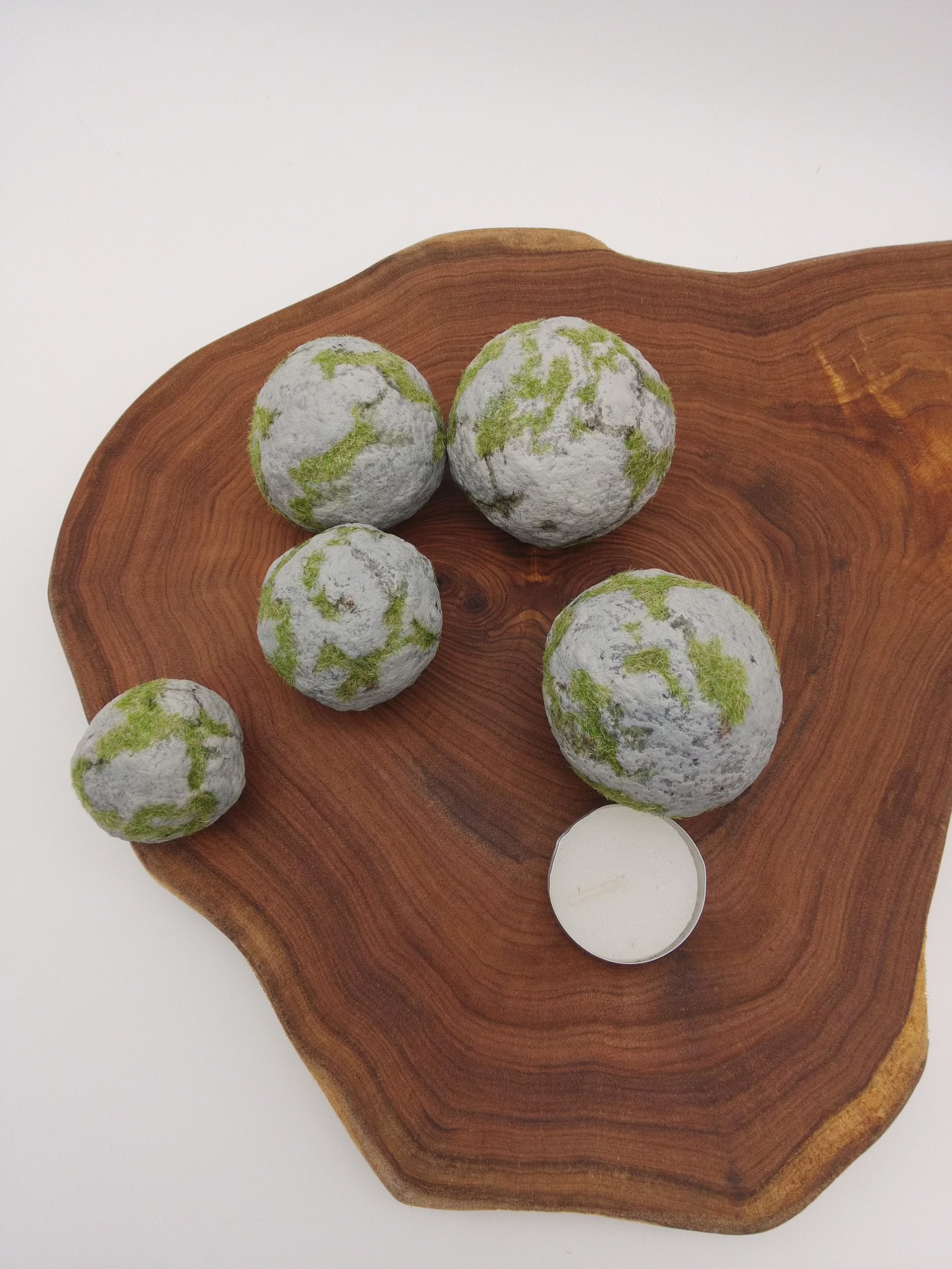 Decorative Balls centerpiece Set of 5 Balls for bowls Moss Etsy