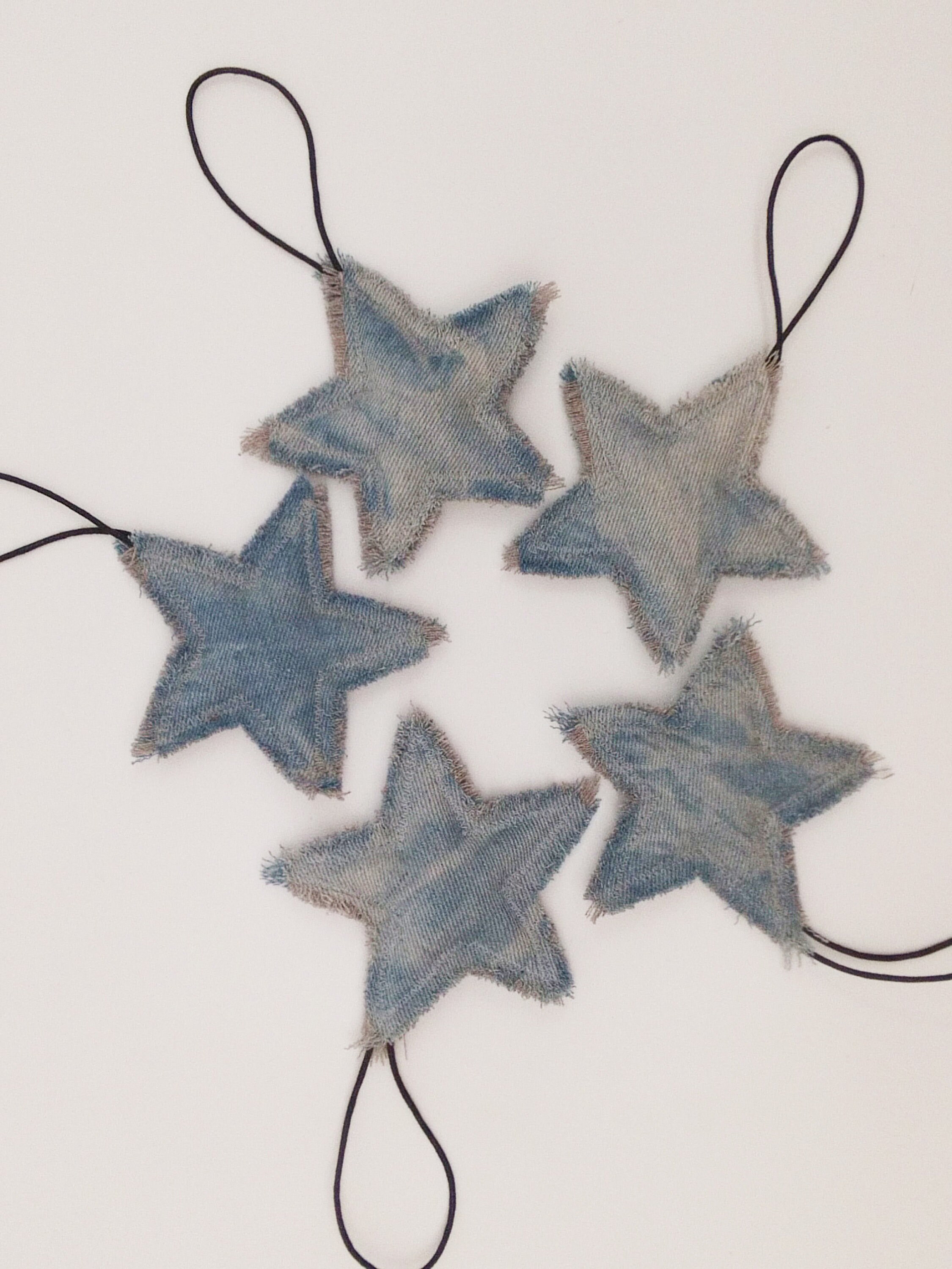 Denim Christmas star Textile Christmas tree ornament | Etsy