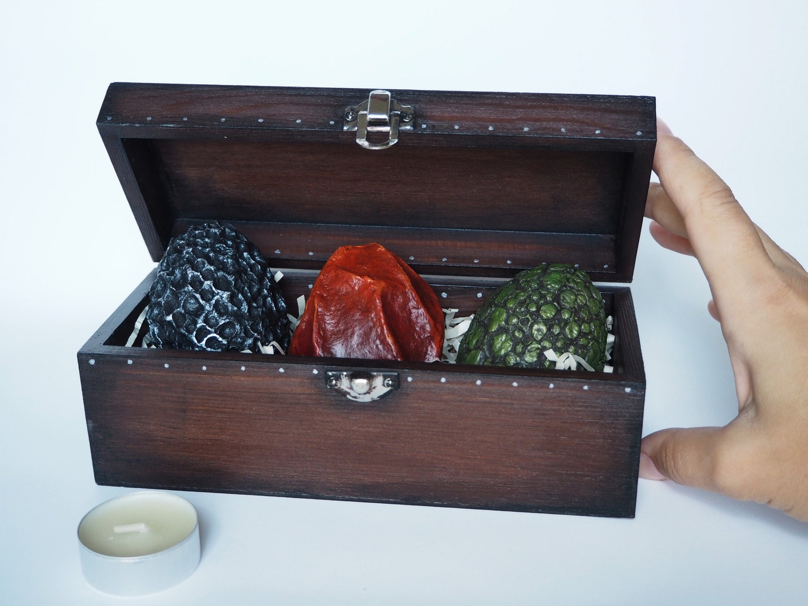 Dracheneier grünes Ei Rot Schwarzes Ei in Box | Etsy