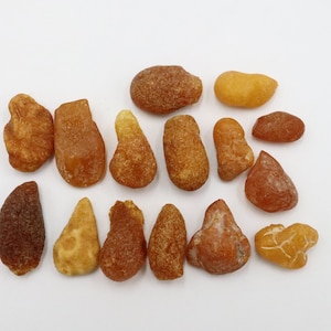 Baltic Amber Drops 15 Stones | Naturally Formed over Millions of Years |  Genuine  Raw Amber Gemstones  | Can be Used for Jewelry making