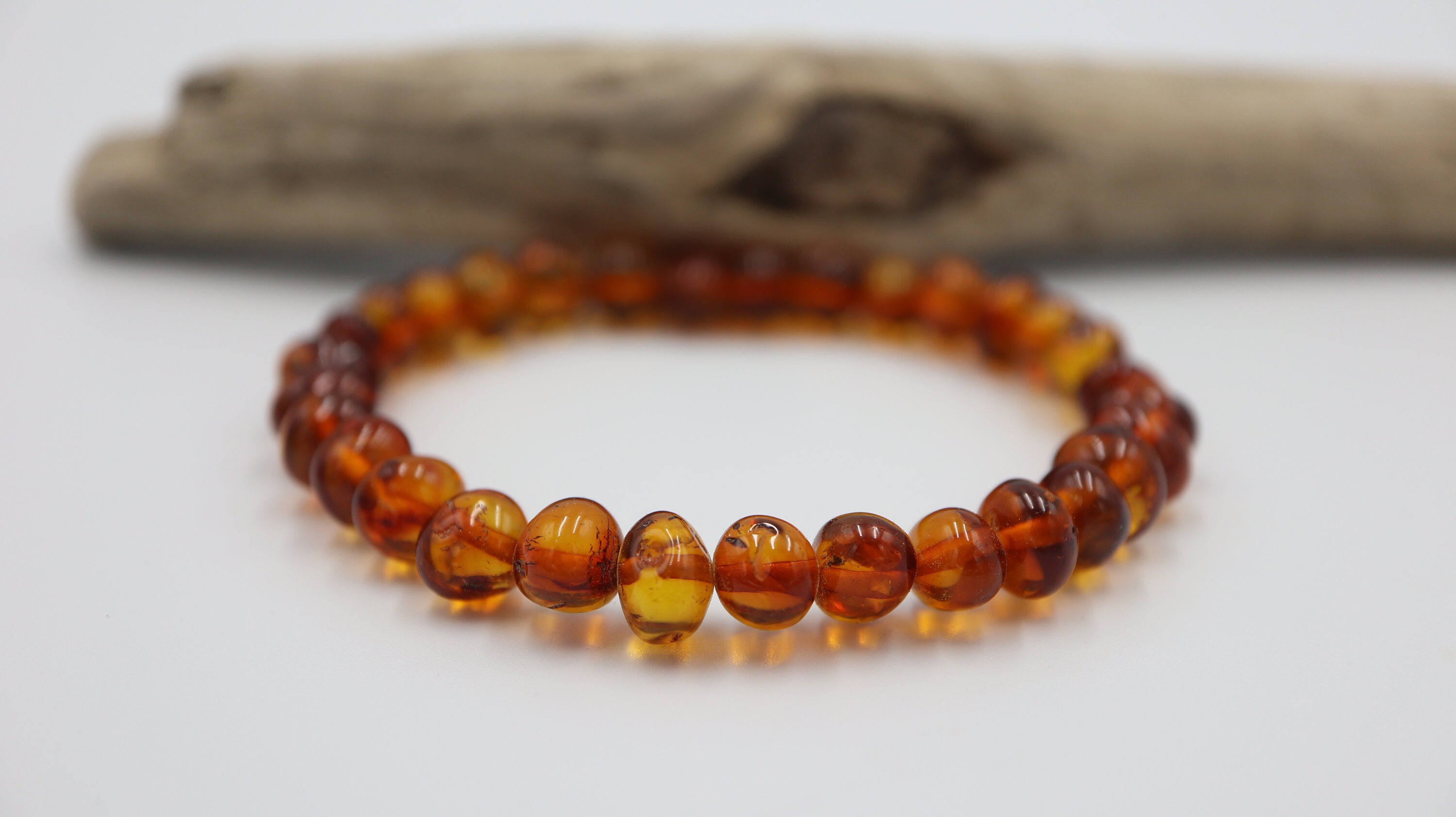 Baltic Amber Round Beads Bracelet | Many sizes | Elastic Band | Made …