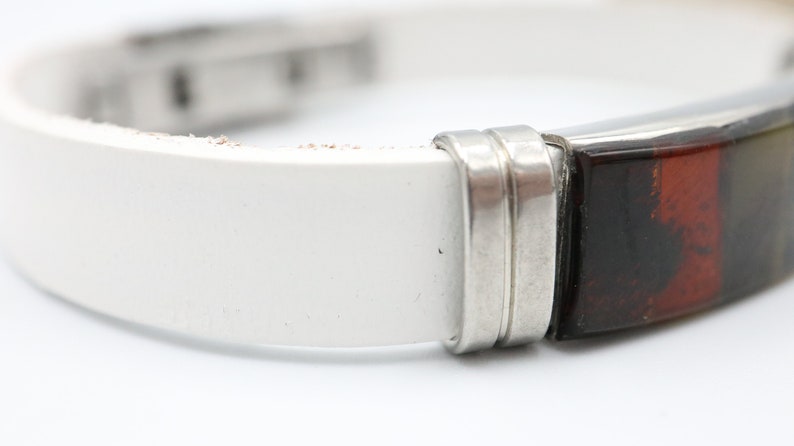 Made from Natural Authentic Amber MenWomen Bracelet Baltic Amber Black Color Mosaic Bracelet Unisex Stainless Steel Clasp