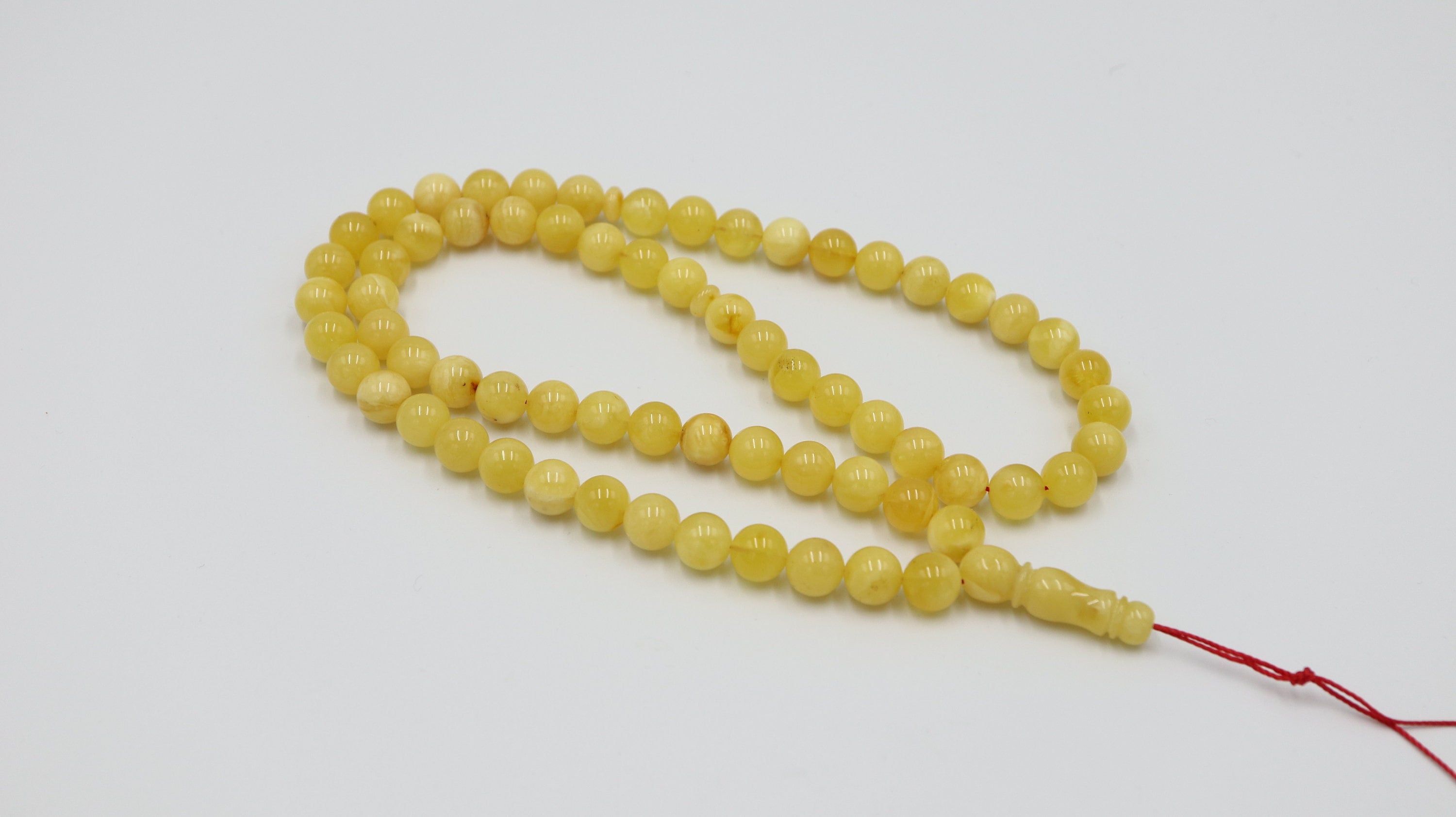 Sautoir Long En Ambre Baltique Naturel - Blanc, Jaune, Caramel Royal - 1m20 - Occasion