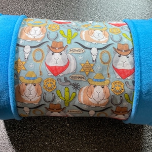 Cowboy Sheriff Guinea Pig Tunnel / Guinea pig Fleece Forest / Guinea Pig Hideout / Guinea Pig Bedding / Guinea Pig Pee Pads / Spoonflower