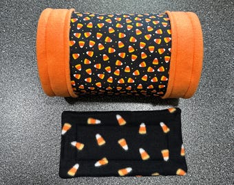 Candy Corn Guinea Pig Tunnel / Guinea Pig Halloween Bedding / Guinea Pig Hideout / Guinea Pig Pee Pads / Guinea Pig Fleece Forest