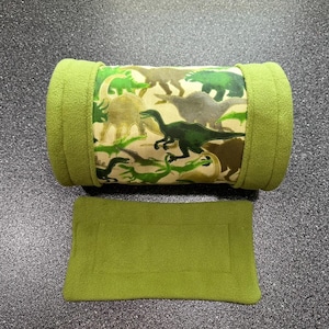 Dinosaur Guinea Pig Tunnel / Dinosaur Guinea Pig Bedding / T Rex Guinea Pig Hideout / Guinea pig Pee pads / Guinea Pig Fleece Forest