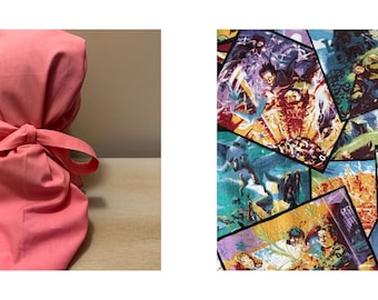 Wizard Books Surgical Scrub Cap / Health Care Scrub Cap / Euro Scrub Cap / Surgical Cap for Hair / Nurse Scrub Cap / Ponytail Surgical Cap /