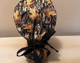 Hunting Surgical Scrub Cap / Surgical Scrub Cap / Ponytail Scrub Cap / Surgical Cap for Hair / Nurse Scrub Cap /  Scrub Cap