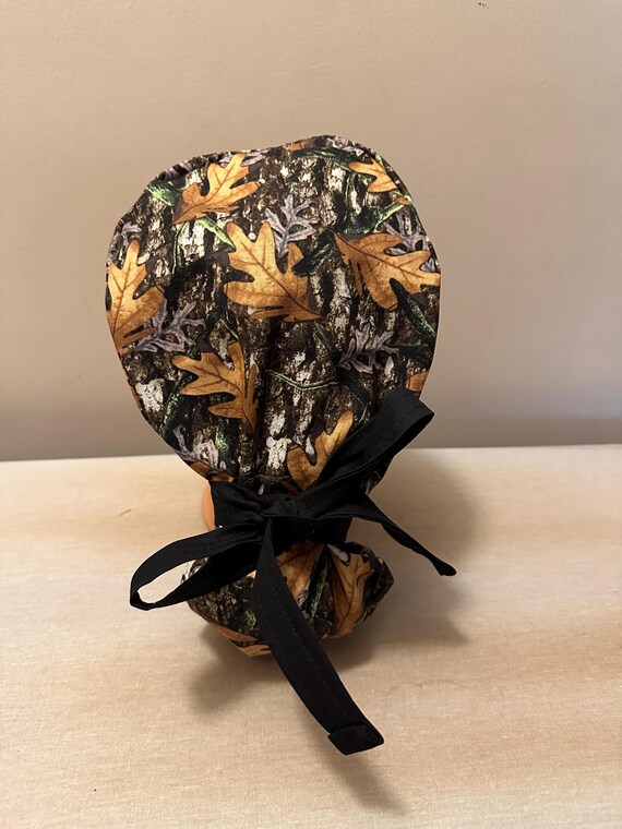 Hunting Surgical Scrub Cap / Surgical Scrub Cap / Ponytail Scrub Cap / Surgical Cap for Hair / Nurse Scrub Cap /  Scrub Cap