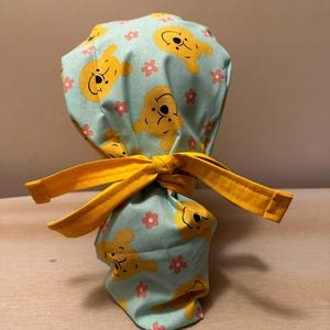 Childhood Book Surgical Scrub Cap / Surgical Scrub Cap / Ponytail Scrub Cap / Surgical Cap for Hair / Nurse Scrub Cap /  Scrub Cap