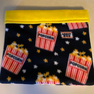 Movie Time Admit One Popcorn Fleece Cuddle Sack for Guinea Pig/Hedgehog/Hamster/Rats/Mice/Ferrets/Chinchilla and other small animals