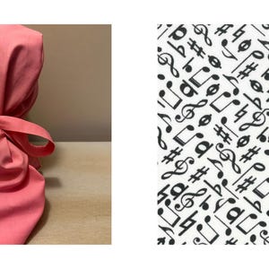 Music Notes Surgical Scrub Cap / Health Care Scrub Cap / Euro Scrub Cap / Surgical Cap for Hair / Nurse Scrub Cap / Ponytail Surgical Cap /