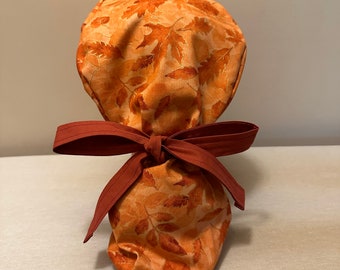 Turkey Surgical Scrub Cap | Harvest Scrub Cap | Health Care Scrub Cap | Ponytail Scrub Cap | Surgical Cap for Hair | Nurse Scrub Cap