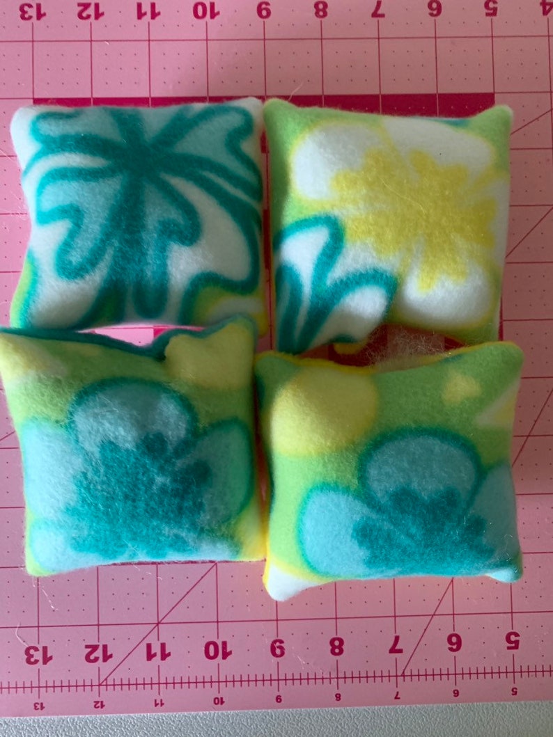 Tropical Flowers Set of 4 Small Animal Pillows for Guinea pigHedgehogHamsterFerretRatChinchillas and other small animals