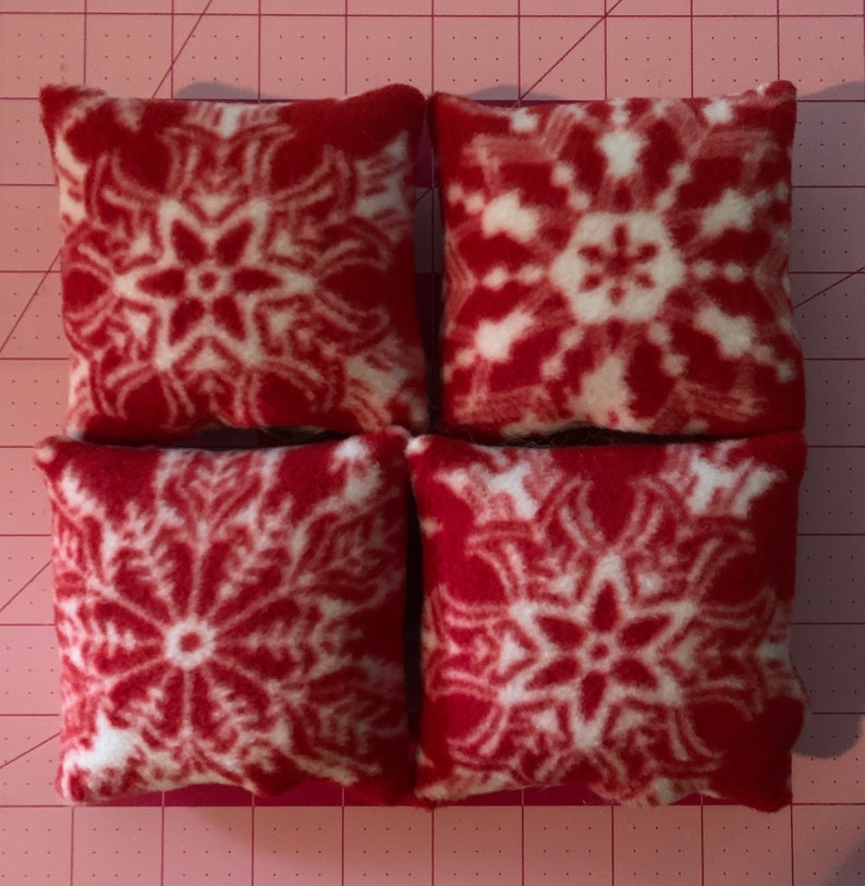 Set of 4 Christmas Snowflake Small Animal Pillows for Guinea PigHedgehogHamsterRatChinchillaferrets and other small animals