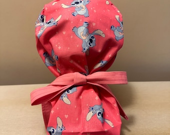 Alien Dog Surgical Scrub Cap / Health Care Scrub Cap / Ponytail Scrub Cap / Surgical Cap for Hair / Nurse Scrub Cap / Scrub Cap Reversible /